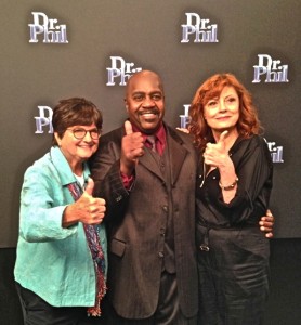 From left: Sister Helen Prejean, spiritual advisor for Oklahoma death row Inmate Richard Glosip, Illinois death row exoneree, Nathson “Nate” Fields, and actress Susan Sarandon will appear on the Dr. Phil Show, August 31, on behalf of Glossip‘s innocence.  Photo provided.